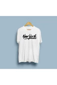 Oversize New York yazılı unisex T-shirt thumbnail 1