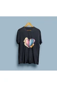 Oversize Renki Kalp tasarım unisex T-shirt thumbnail 7