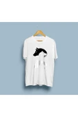 Oversize Wolf Couple / Çift Kurt Tasarım Unisex T-shirt thumbnail 4