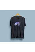 Oversize Mor Kaplumbağa Tasarım Unisex T-shirt thumbnail 8