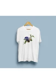 Overize Mor Çiçek Tasarım Unisex T-shirt thumbnail 2