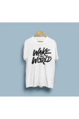 Oversize Wake The World Tasarım Unisex T-shirt thumbnail 3