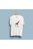 Oversize Zürafa Tasarım unisex T-shirt thumbnail 1