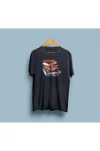 Oversize Üst Üste Kitaplar Baskılı Unisex T-shirt - 5