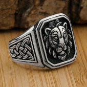 Aslan Figürlü 925 Ayar Gümüş Yüzük thumbnail 1