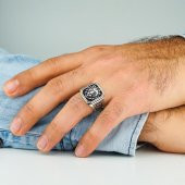 Aslan Figürlü 925 Ayar Gümüş Yüzük thumbnail 2