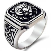 Aslan Figürlü 925 Ayar Gümüş Yüzük thumbnail 3