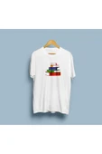 Oversize Kitaplar Baskılı Unisex T-shirt - 3