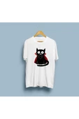 Oversize Vampir Black Cat Vector Tasarım Unisex T-shirt thumbnail 3