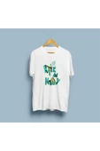 Oversize Rick And Morty Yazı ve Karakterler Tasarım Unisex T-shirt thumbnail 2