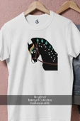 Oversize Mane Halter Mustang Pony Horse  Tasarımlı Unisex T-Shirt thumbnail 2