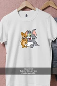 Oversize Tom Kedi ve Jerry Fare  Tasarımlı Unisex T-Shirt thumbnail 2
