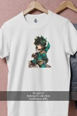 Oversize My Hero Academia Anime Desktop Drawing  Tasarımlı Unisex T-Shirt thumbnail 8