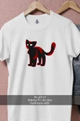 Oversize Black Cat Kitten Whiskers Domestic  Tasarımlı Unisex T-Shirt thumbnail 8