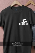 Oversize Yüzme Yüzücü Swimmer Swim Görsel Cep Tasarımlı Unisex T-Shirt thumbnail 5