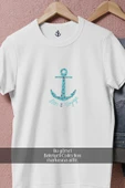 Oversize Mavi Çapa  Von Boyage Anchor  Tasarımlı Unisex T-Shirt thumbnail 8