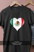 Oversize Meksika Harita Kalp Bayrak  Tasarımlı Unisex T-Shirt thumbnail 5