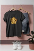 Oversize Ganesha Ganesh Chaturthi Illustration Gold  Tasarımlı Unisex T-Shirt thumbnail 4