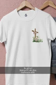 Oversize Hristiyan _ Haç _ Cross Cep Tasarımlı Unisex T-Shirt thumbnail 2