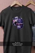 Oversize Radyo Taşıyan Goril  Tasarımlı Unisex T-Shirt thumbnail 5