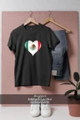 Oversize Meksika Harita Kalp Bayrak  Tasarımlı Unisex T-Shirt thumbnail 10