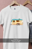 Oversize Karavan Kamping  Tasarımlı Unisex T-Shirt - 4
