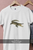 Oversize Gerçekçi Timsah  Tasarımlı Unisex T-Shirt thumbnail 2