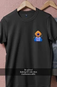 Oversize Kitap Okuyan Mini Dalgıç  Cep Tasarımlı Unisex T-Shirt - 5