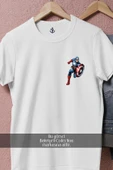 Oversize Kaptan Amerika Captain America  Cep Tasarımlı Unisex T-Shirt thumbnail 2