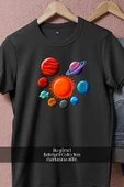 Oversize Gezegenler Ve Güneş  Tasarımlı Unisex T-Shirt thumbnail 9