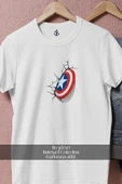 Oversize Kaptan Amerika - Captain America Kalkan  Tasarımlı Unisex T-Shirt thumbnail 8