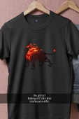 Oversize Ateşli Aslan  Tasarımlı Unisex T-Shirt thumbnail 5