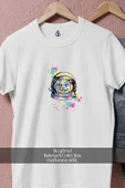 Oversize Cat İn Space With Space İllustration  Tasarımlı Unisex T-Shirt thumbnail 8