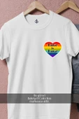 Oversize Lgbt Love İs Love Cep Tasarımlı Unisex T-Shirt thumbnail 2
