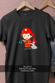 Oversize Çocuk İtfaiye  Tasarımlı Unisex T-Shirt thumbnail 5