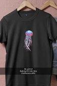 Oversize Blue Pink Jellyfish Ocean Coloured  Tasarımlı Unisex T-Shirt thumbnail 5