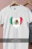 Oversize Meksika Harita Kalp Bayrak  Tasarımlı Unisex T-Shirt thumbnail 2