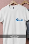 Oversize Blue Waves Sea Life Cep Tasarımlı Unisex T-Shirt thumbnail 8