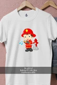 Oversize Çocuk İtfaiye  Tasarımlı Unisex T-Shirt thumbnail 8