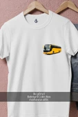Oversize Sarı Büyük Otobüs Yolcu Cep Tasarımlı Unisex T-Shirt thumbnail 4
