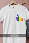Oversize Lgbt Colors Hand Cep Tasarımlı Unisex T-Shirt thumbnail 2