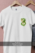 Oversize Green And Yellow Dragon İllustration Cep Tasarımlı Unisex T-Shirt thumbnail 2