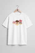 Oversize Donut Ve Kruvasan Göğüs Tasarımlı Unisex T-Shirt thumbnail 1