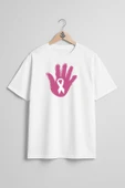 Oversize Breast Cancer Awareness Awareness Ribbon Göğüs Tasarımlı Unisex T-Shirt thumbnail 5