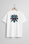Oversize E Sport Logo Blue Tiger Göğüs Tasarımlı Unisex T-Shirt thumbnail 5