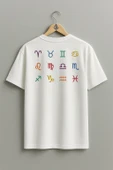 Oversize Horoscope Logo İllustration, Astrological Sign Zodiac Sırt Tasarımlı Unisex T-Shirt - 3