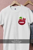 Oversize Cherry Season Kiraz  Cep Tasarımlı Unisex T-Shirt - 2