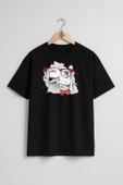 Oversize Komik Deve Ve Gözlük Ve Papyon Göğüs Tasarımlı Unisex T-Shirt thumbnail 11