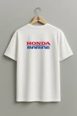 Oversize Honda Marine Cep ve Sırt Tasarımlı Unisex T-Shirt thumbnail 2