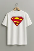 Oversize Süpermen Logosu Göğüs ve Sırt Tasarımlı Unisex T-Shirt thumbnail 11